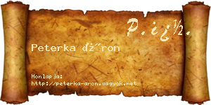 Peterka Áron névjegykártya